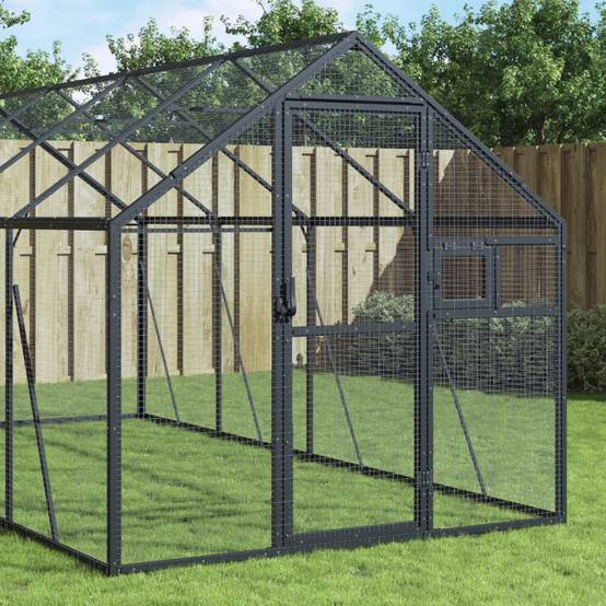 Volière Immense Aluminium Parcours Vol Anthracite 179x1000cm - ComfortXL Outdoor Living - Image 1