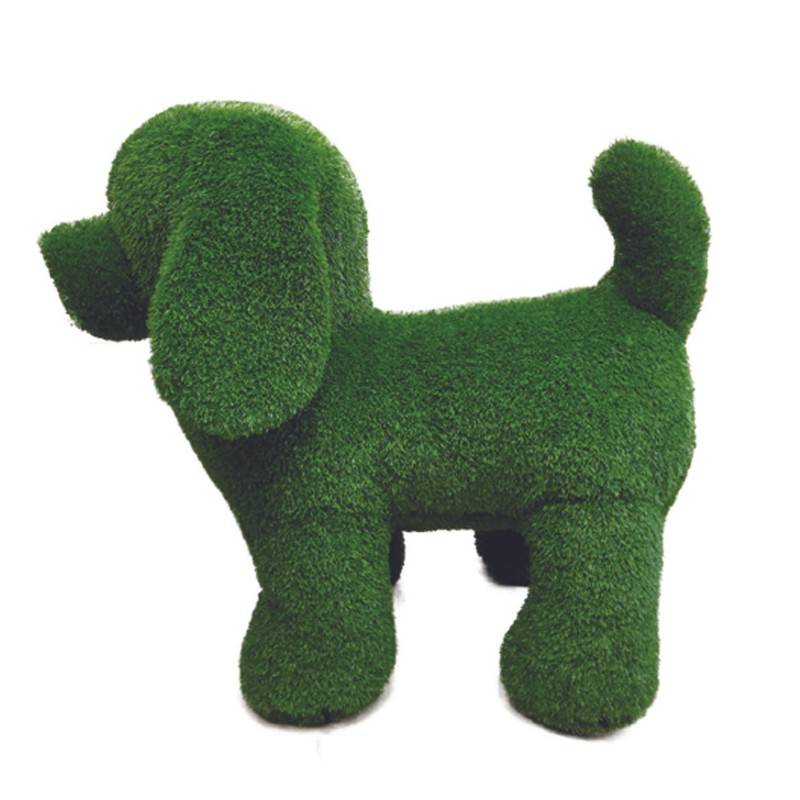 Peluche de jardin chien en gazon synthétique - Vert 50 cm - Jardinex