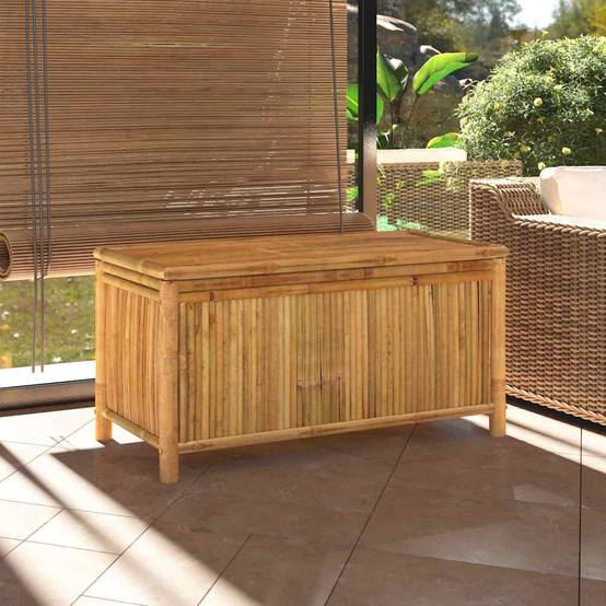 Boîte de rangement jardin bambou naturel 110 x 52 x 55 cm - PANGIVO - Image 1
