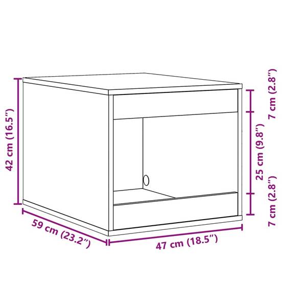 Meuble de bac à litière bois d'ingénierie noir 59 x 47 x 42 cm - PANGIVO - Image 9