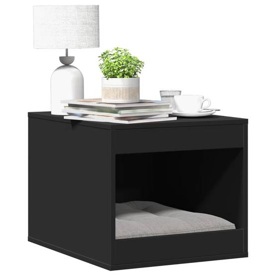 Meuble de bac à litière bois d'ingénierie noir 59 x 47 x 42 cm - PANGIVO - Image 1