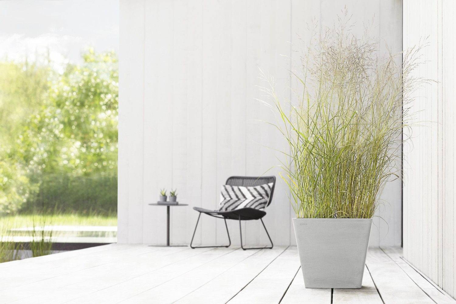 Ecopots - Pot Carré Rotterdam 40 Blanc Gris - 40 x 40 x H. 35 cm - 37,6 L ECOPOTS - Image 5