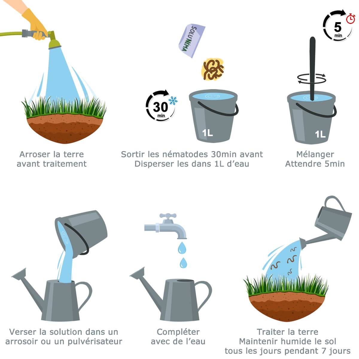 Tout pour les nuisibles - Solunéma - Vers Blancs - Traitement à base de nématodes Heterorhabditis Bacteriophora (HB) - 250 millions pour environ 500 m² - Image 2