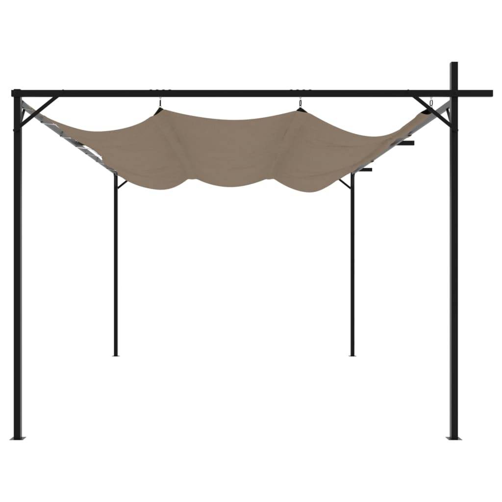 ComfortXL - Pergola Autoportante Aluminium Toit Rétractable Anti-UV 4x3 m Taupe Jardin - ComfortXL Outdoor Living - Image 4