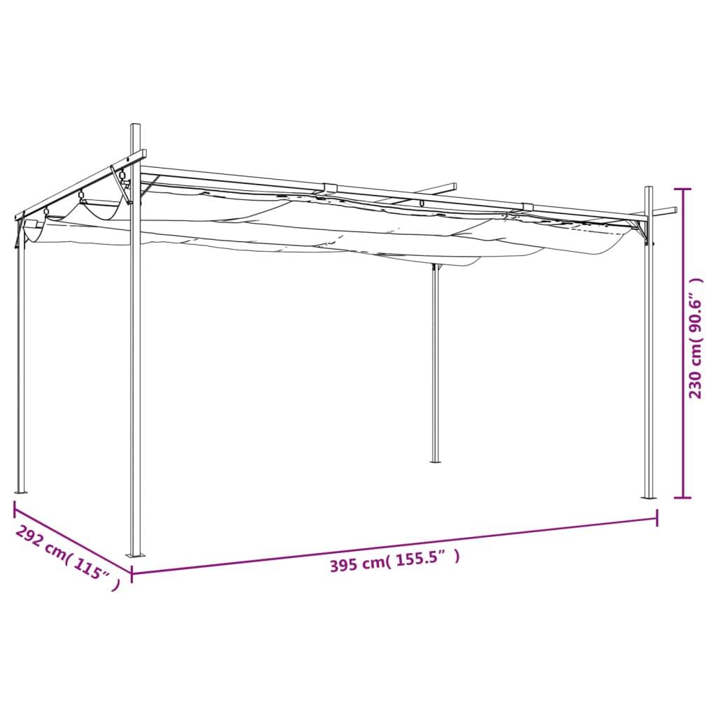 ComfortXL - Pergola Autoportante Aluminium Toit Rétractable Anti-UV 4x3 m Taupe Jardin - ComfortXL Outdoor Living - Image 8