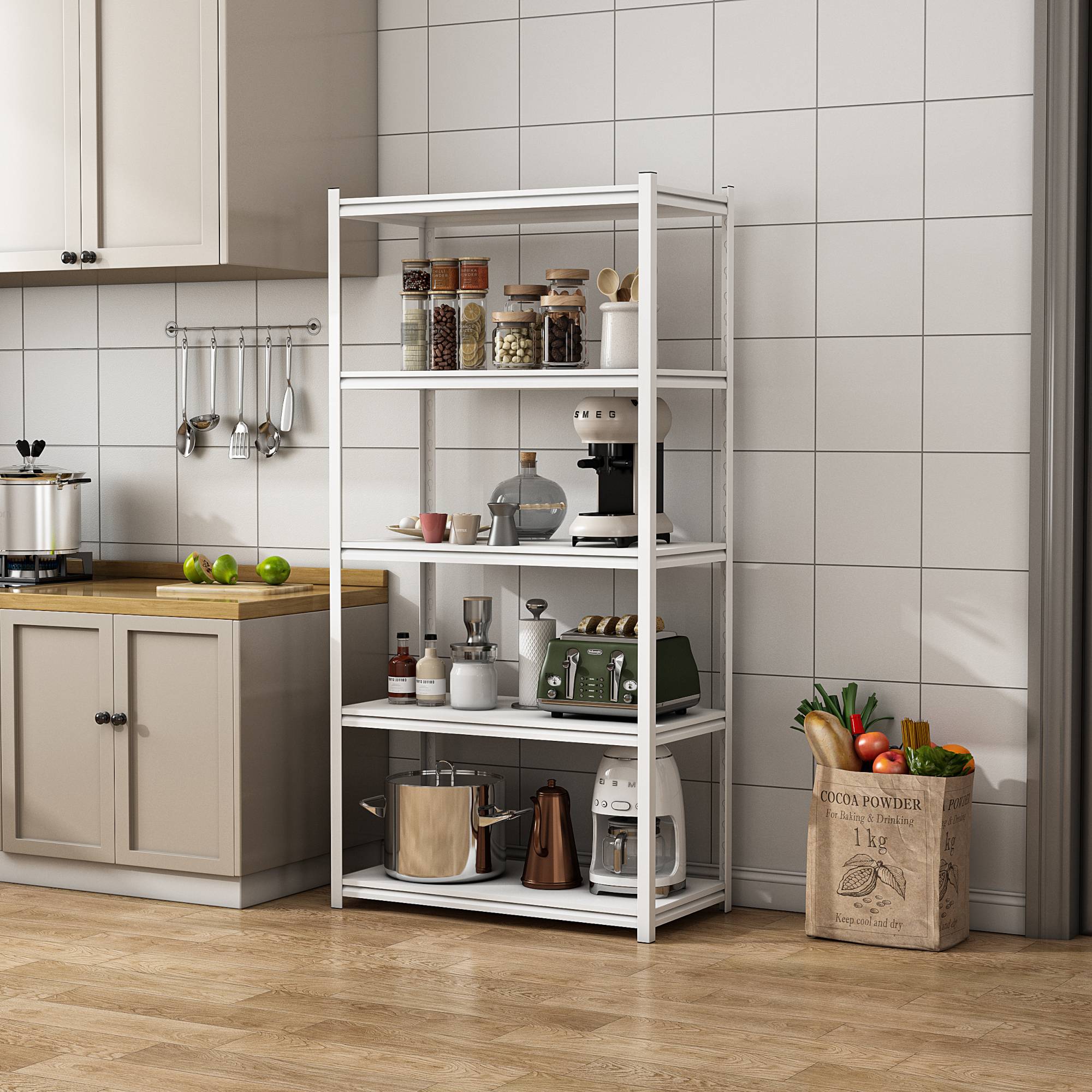 Étagère à charge lourde Austrheim acier 183 x 90 x 40 cm blanc [en.casa] - Image 5