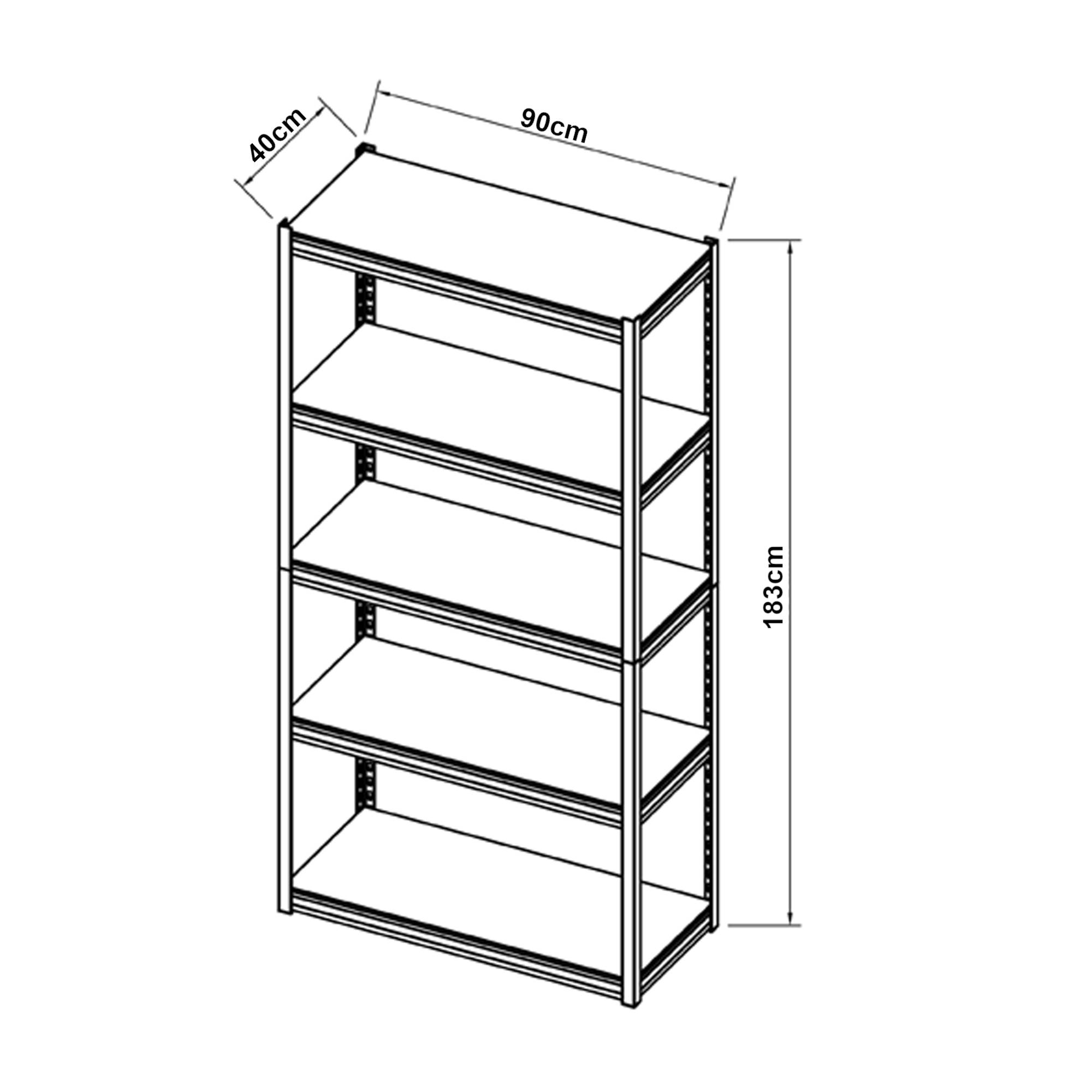 Étagère à charge lourde Austrheim acier 183 x 90 x 40 cm blanc [en.casa] - Image 6