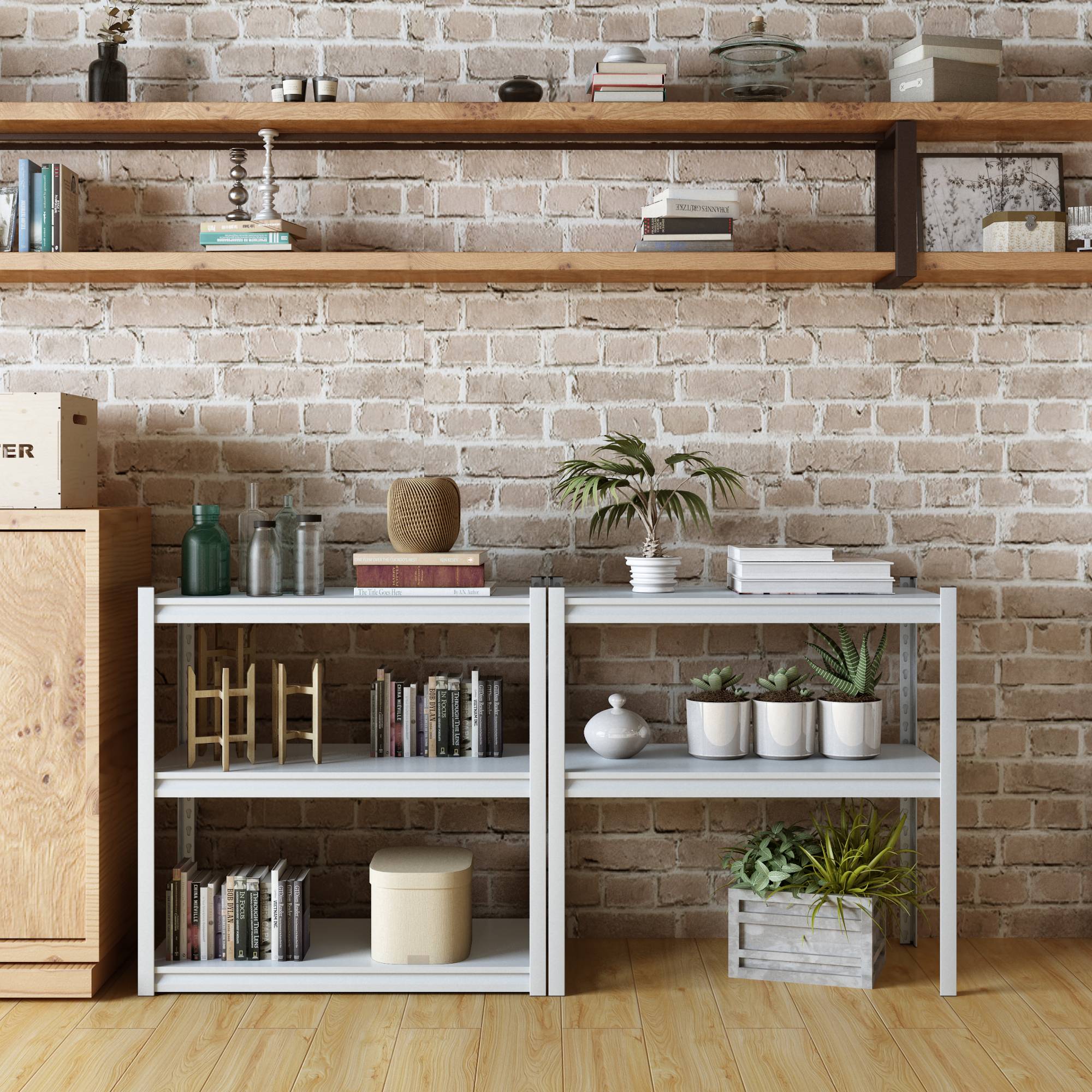 Étagère à charge lourde Austrheim acier 183 x 90 x 40 cm blanc [en.casa] - Image 3