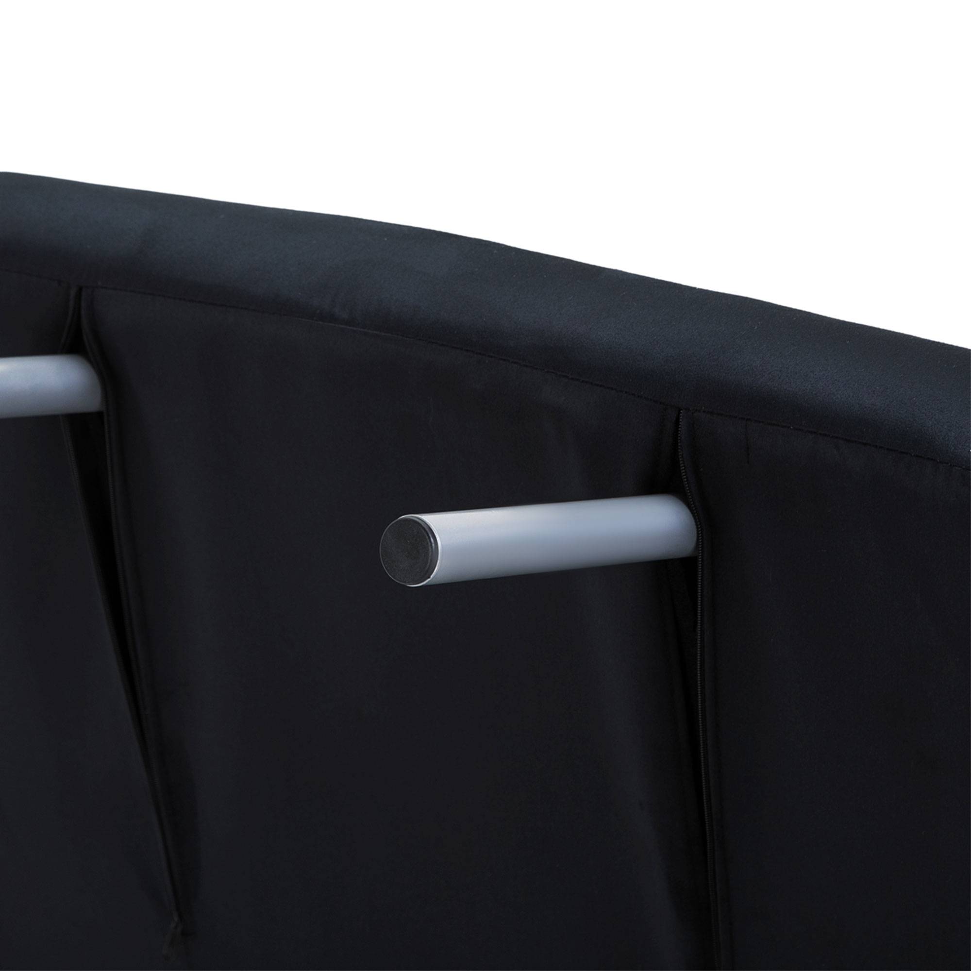 Canapé-lit 3 en 1, lit d'appoint, fauteuil avec coussins, noir - Image 10