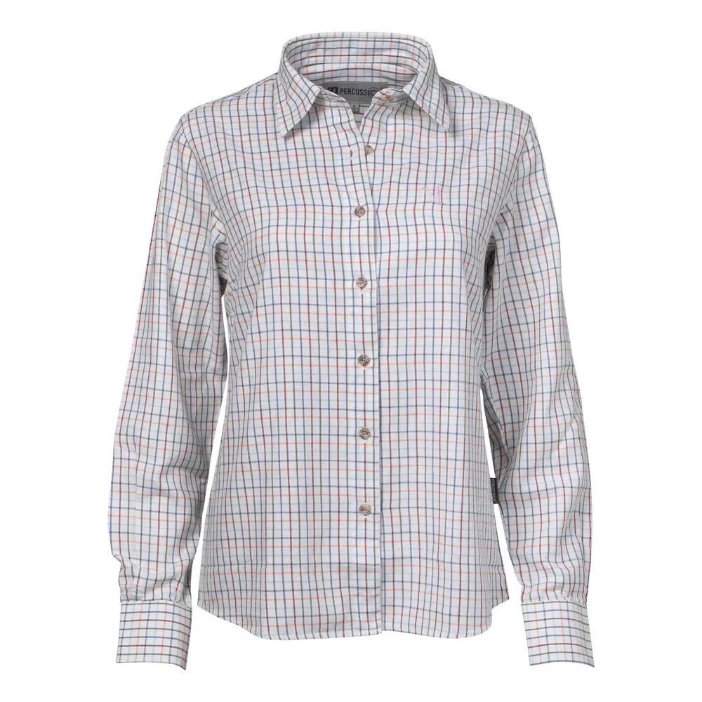 Chemise femme élégante carreaux coton ocre XS à 2XL Percussion