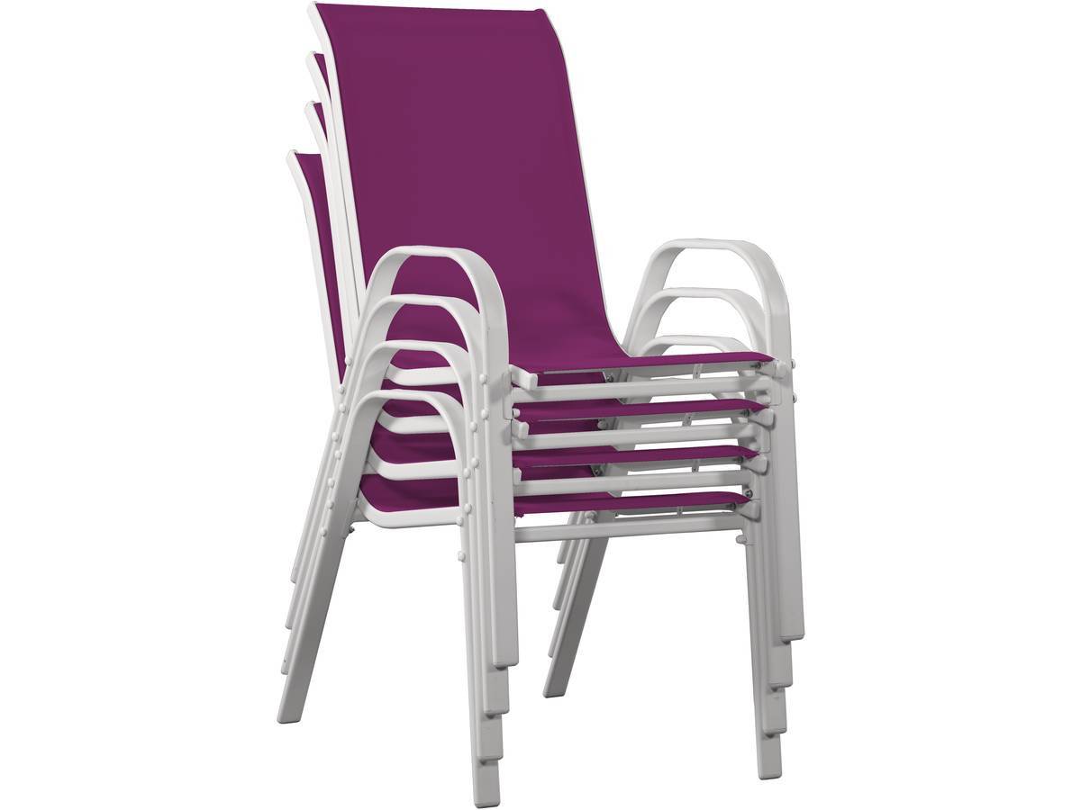 Fauteuil Jardin Textilène "cordoba" - Phoenix - Rose - Lot De 4 -habitat Et Jardin - Image 4