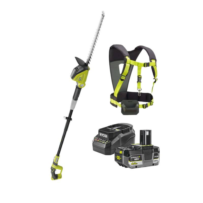 Ryobi - Taille-haies RYOBI 18V One+ OPT1845 - Batterie 4,0Ah et chargeur - Harnais ergonomique