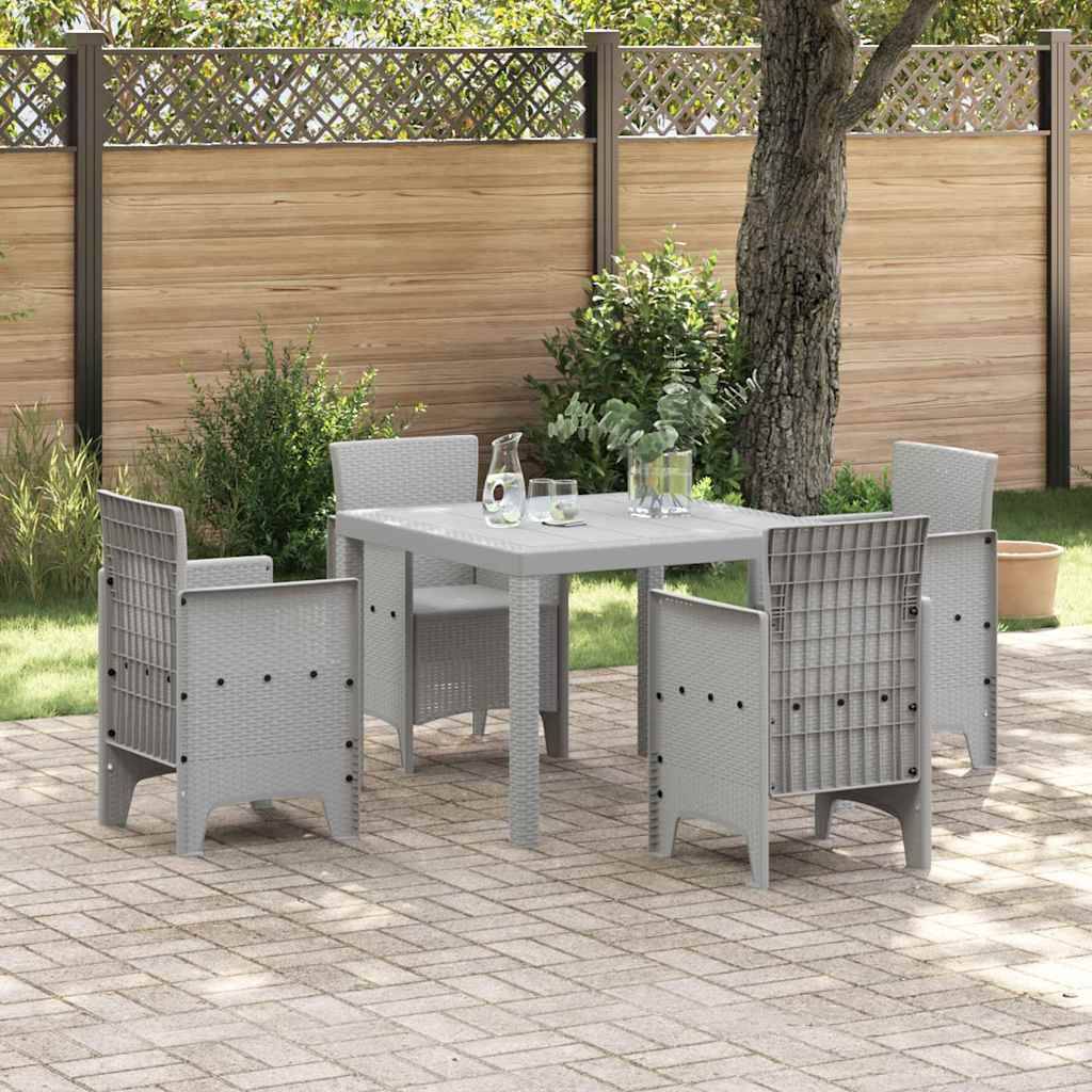 5 pcs Salon De Jardin - Mobilier D'extérieur Gris clair - Image 2