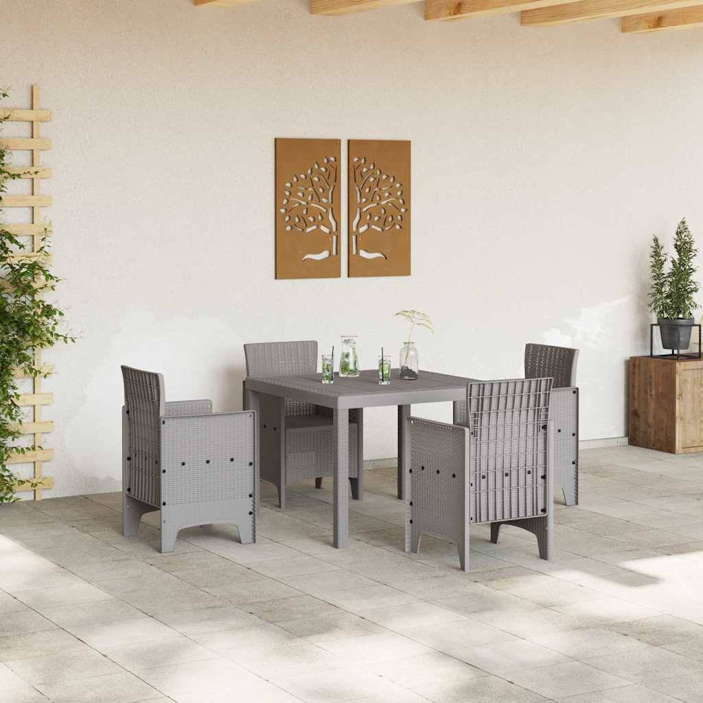 5 pcs Salon De Jardin - Mobilier D'extérieur Gris clair - Image 3