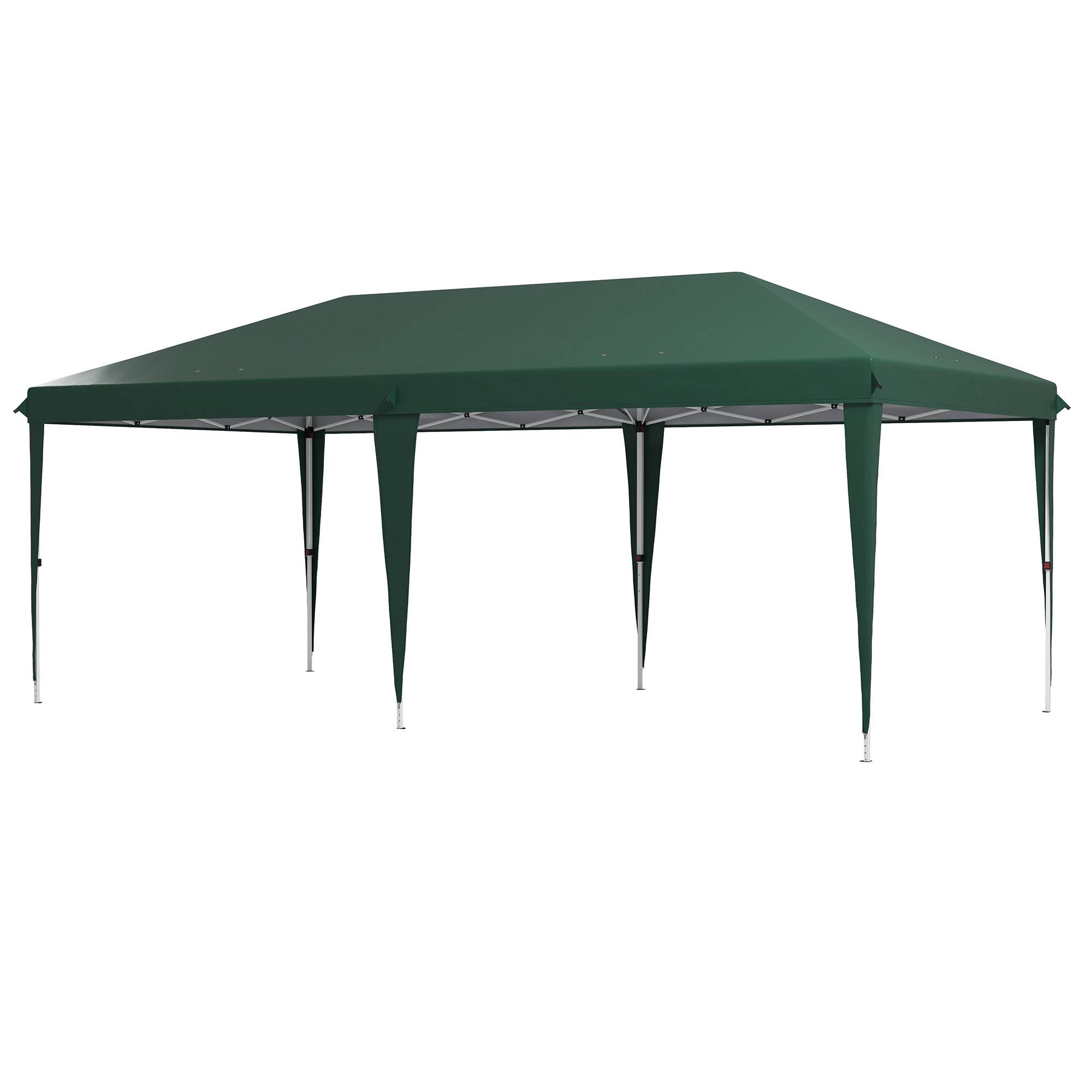 Tonnelle de jardin 6 x 3 m, réglable en hauteur sur 3 niveaux, sac de transport, structure en acier anti-UV, verte - Image 2