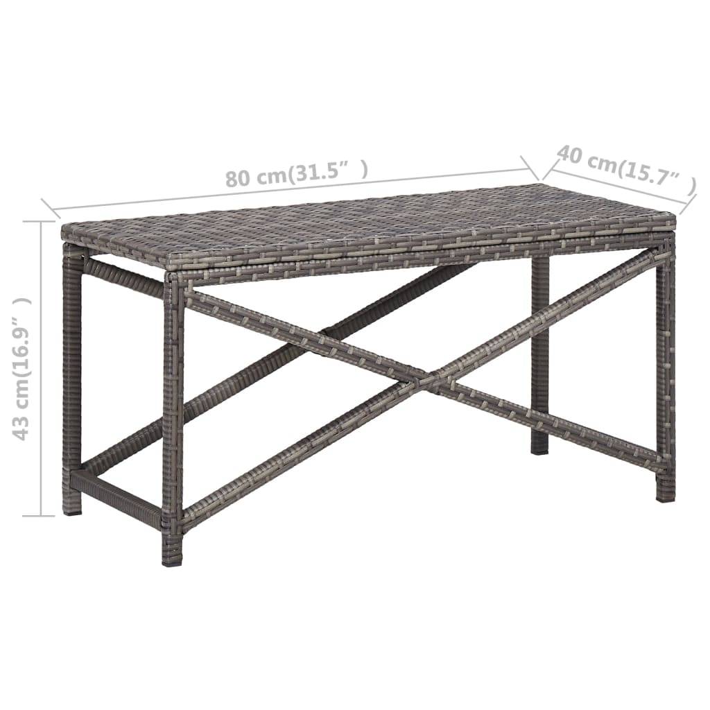 Maison Chic - Banc de jardin - Banc d'extérieur - Banquette 80 cm Résine tressée Gris-JU13913 - Image 5