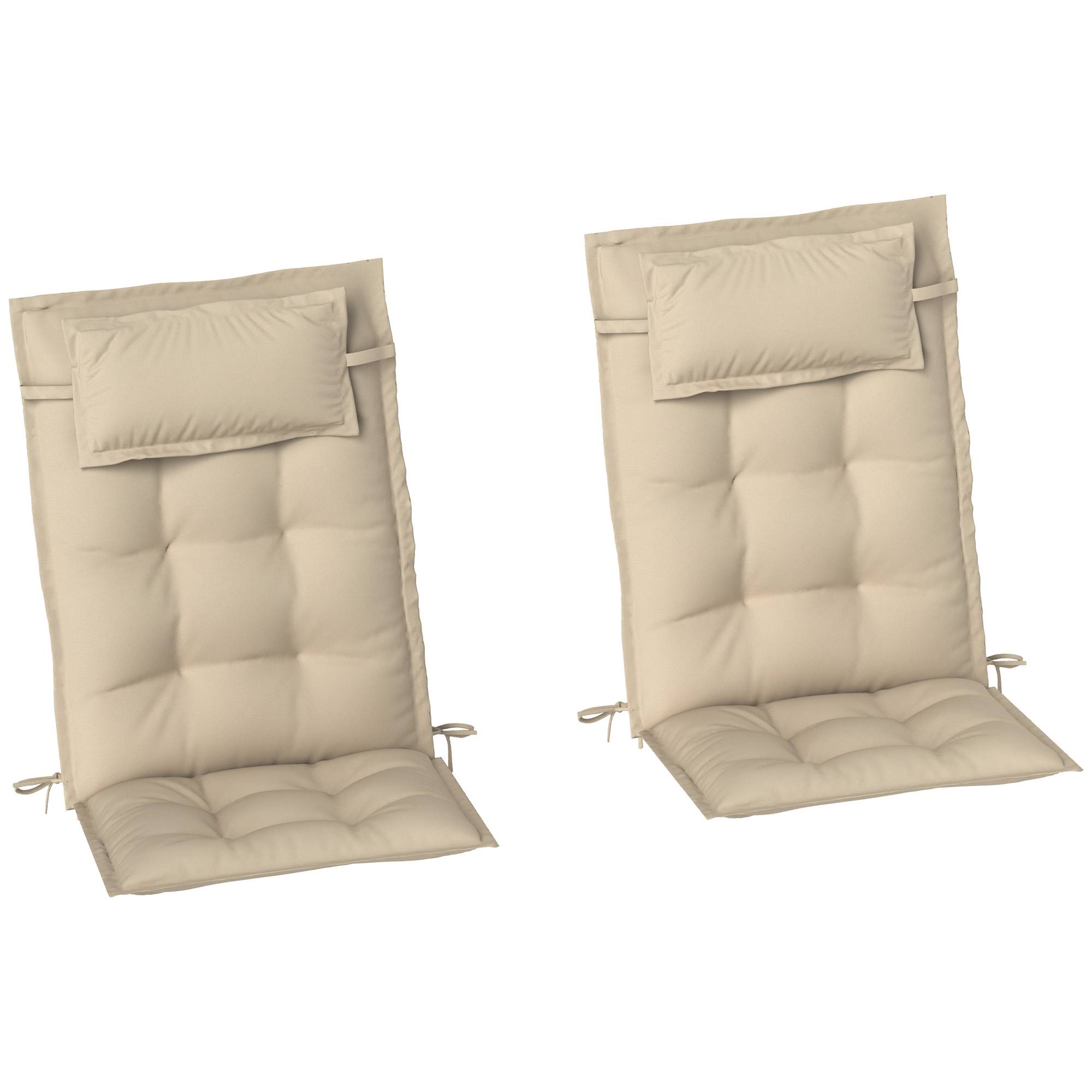 Set de coussins pour transat, polyester, beige, 50 x 116 x 5 cm - PANGIVO - Image 1