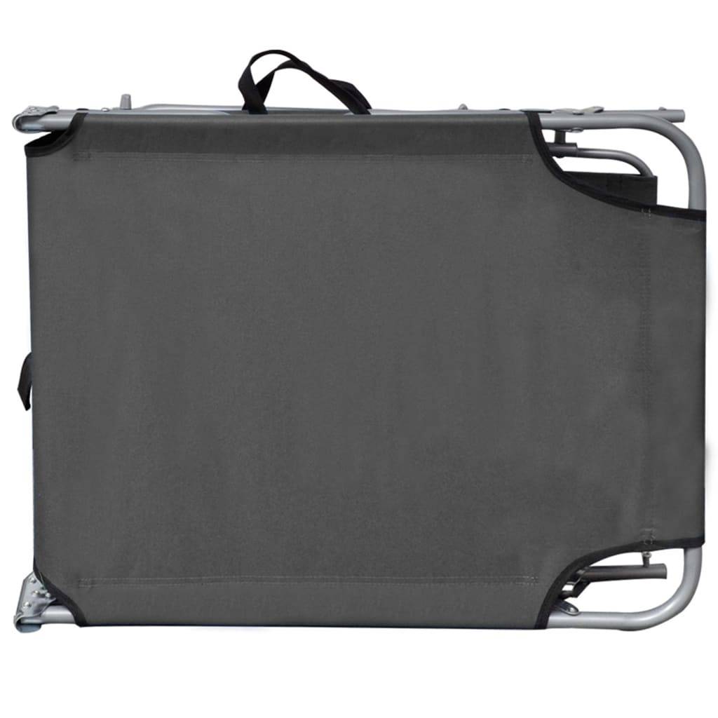 Helloshop26 - Transat chaise longue bain de soleil lit de jardin terrasse meuble d'extérieur pliable avec auvent gris aluminium - Image 4