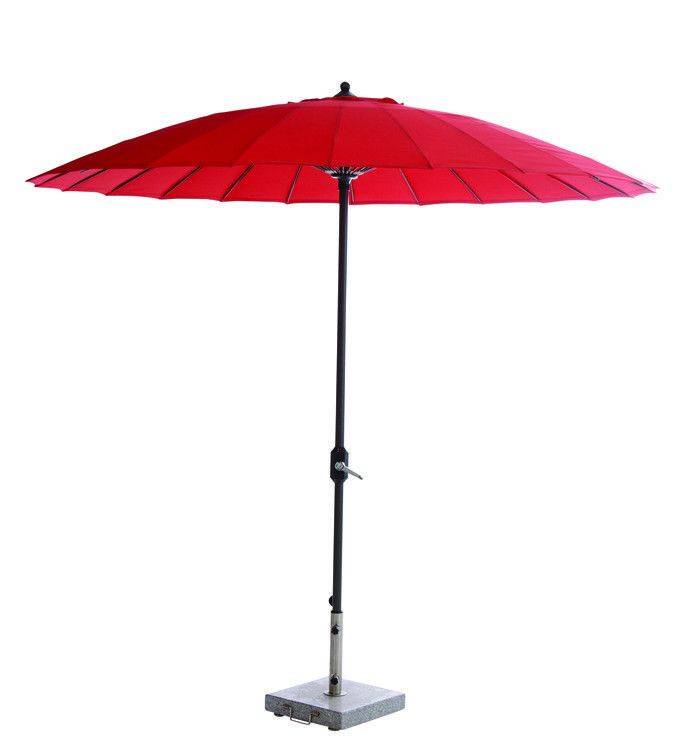 Garden Impressions - Parasol Manilla  Ø250 cm - noir carbone / voile rouge