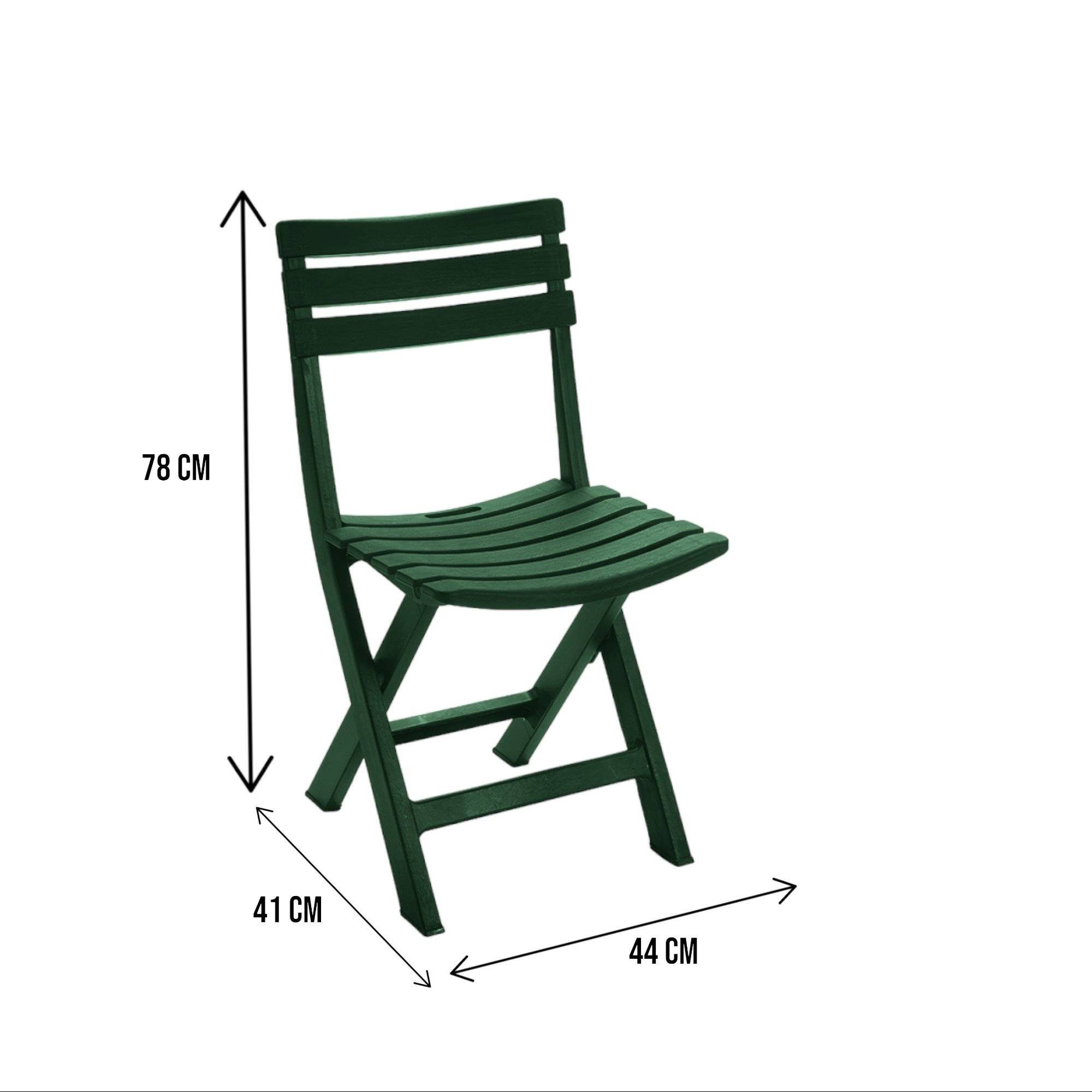 Dmora - Chaise d'extérieur Terni, Siège de jardin pliant, Chaise pour table à manger, Fauteuil d'extérieur, 100% Made in Italy, 44x41h78 cm, Vert - Dmora - Image 3