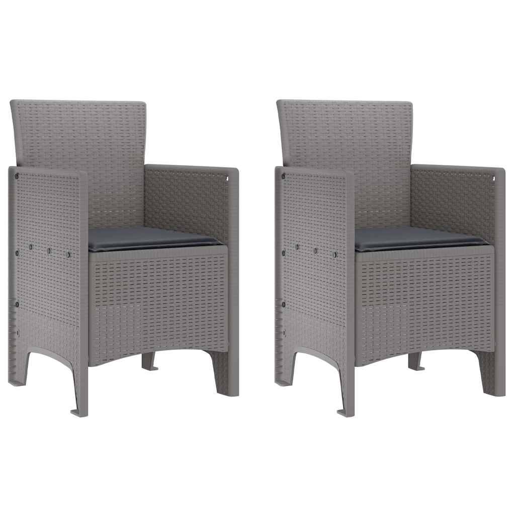PANGIVO - Chaise de jardins polypropylène gris clair 53 x 49 x 85 cm, Poids :12.6kg - PANGIVO - Image 2