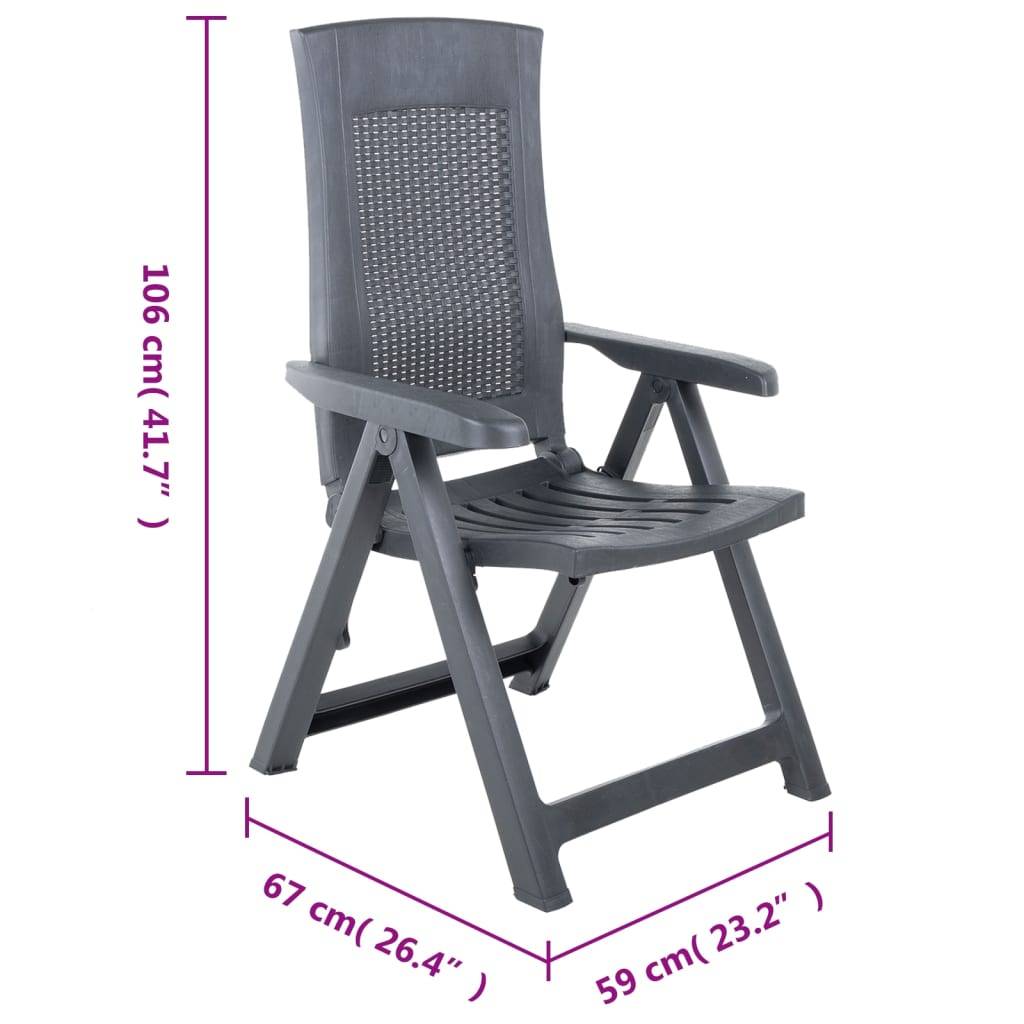 Prolenta Premium - Chaises de jardin plastique anthracite 59 x 67 x 106 cm - Prolenta premium p396.0 - Image 9