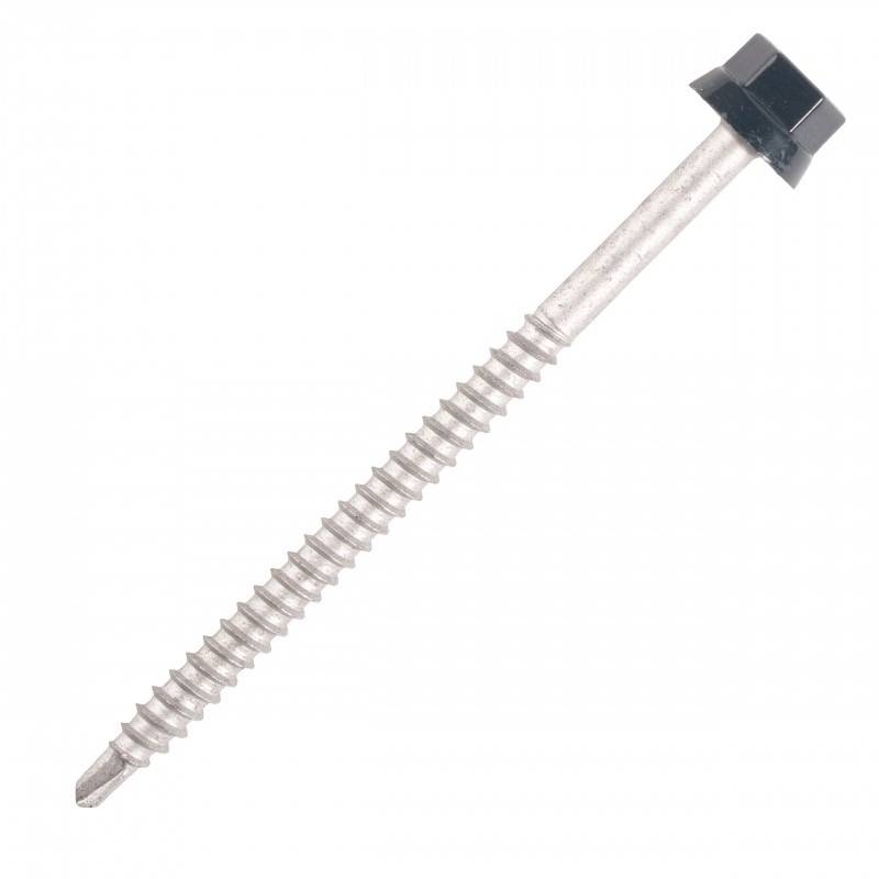 Vis bac acier SCELL-IT sommet nervuré Support métal ZED - Ø6.3 x 50 mm - TH12 - Bleu gris RAL5008 - Sachet de 100 - ZTZ-63050-5008 - Image 1