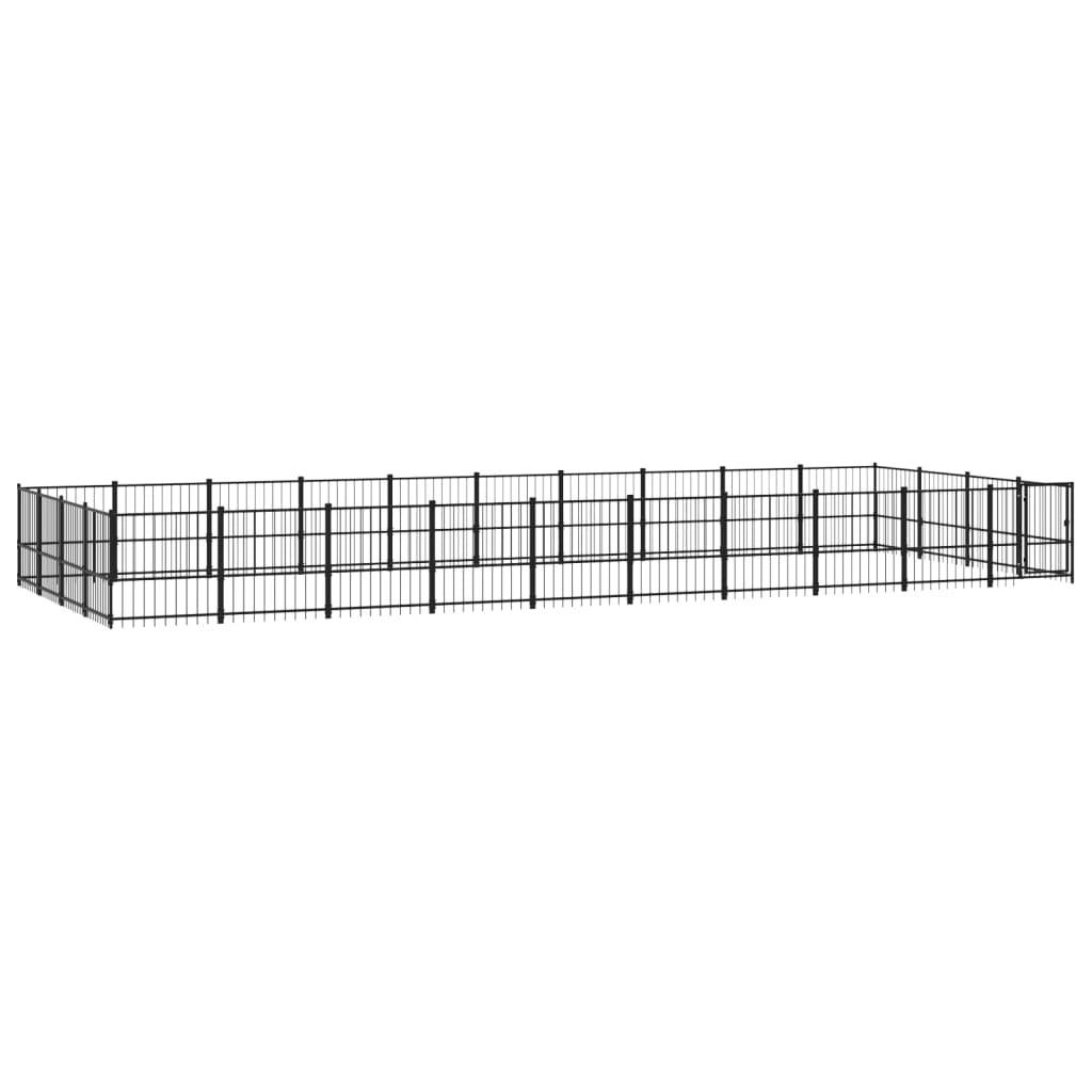 Vidaxl - Chenil d'extérieur pour chiens Acier 37,64 m² vidaXL 3124632 - Image 2