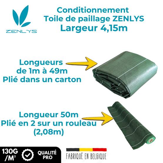 Toile de paillage tissée 130g m2 Vente au mètre Largeur 4,15m Anti-Mauvaises Herbe Couleur Marron Bache Grande Largeur 4m - Image 8