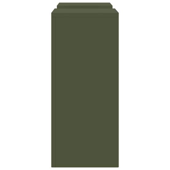 Lot de 2 Supports de pots hauts en Acier Durables et décoratifs pour Jardin et Balcon Vert Olive 24x24x55 cm – ComfortXL Outdoor Living - Image 7