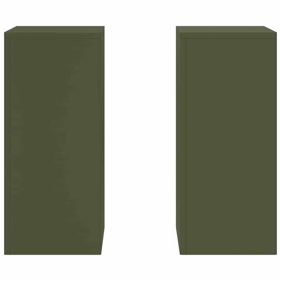 Lot de 2 Supports de pots hauts en Acier Durables et décoratifs pour Jardin et Balcon Vert Olive 24x24x55 cm – ComfortXL Outdoor Living - Image 6