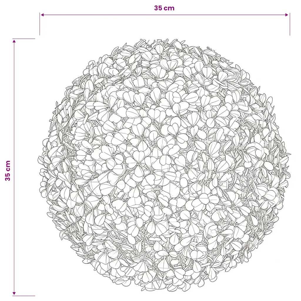 Lot de 2 boules de buis artificielles PVC vert 35 x 35 x 35 cm - PANGIVO - Image 4