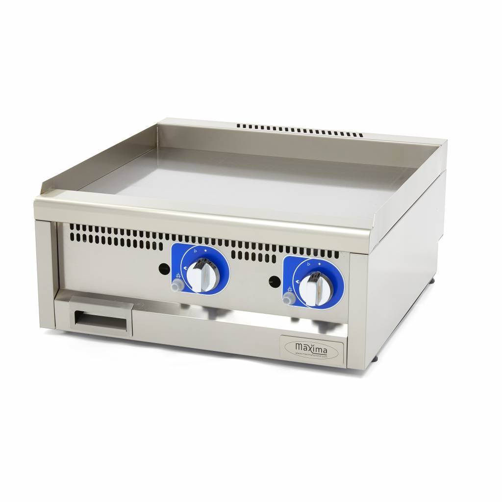 Gril Professionnel - Lisse - Double - Prof. 60 cm - Gaz - Maxima
