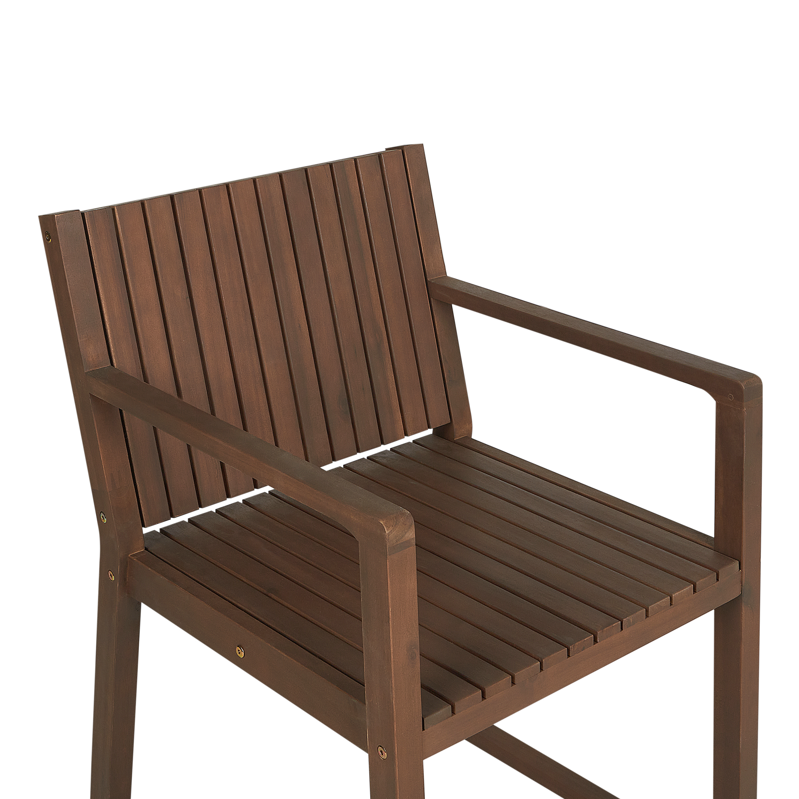 Beliani - Set 8 Chaises de Salle à Manger Extérieur en Bois d'Acacia Foncé avec Coussins Blanc Cassé Jardin Rustique - Image 8