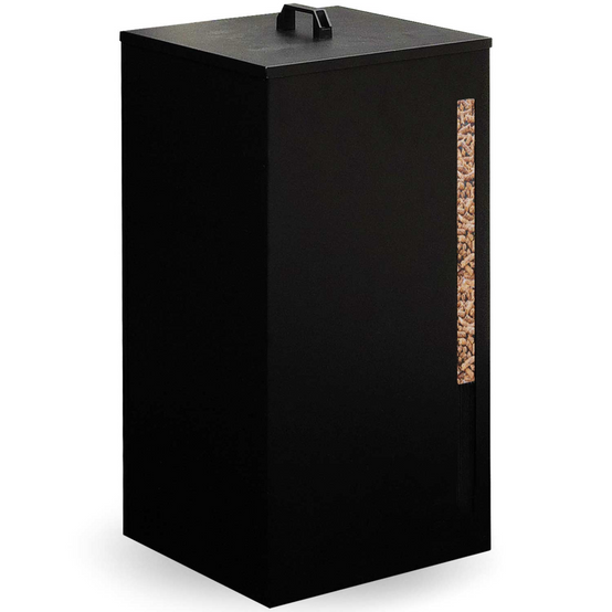 IDMARKET - Réservoir à granulés 45 kg noir rangement à pellets 36 x 36 x 76 cm - Image 2