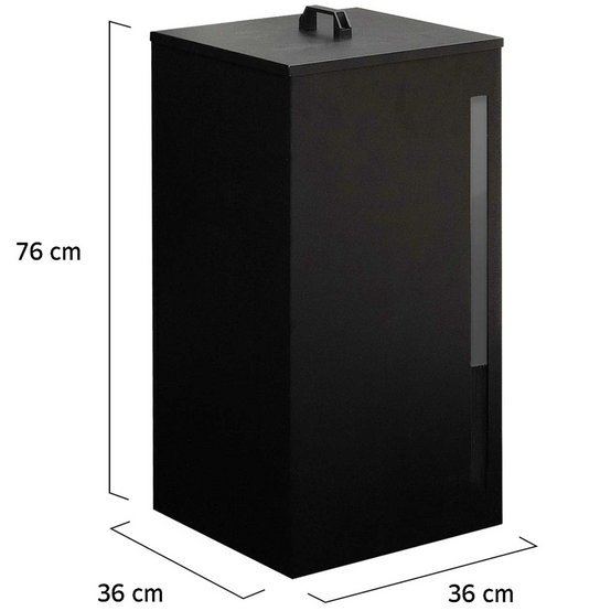 IDMARKET - Réservoir à granulés 45 kg noir rangement à pellets 36 x 36 x 76 cm - Image 5