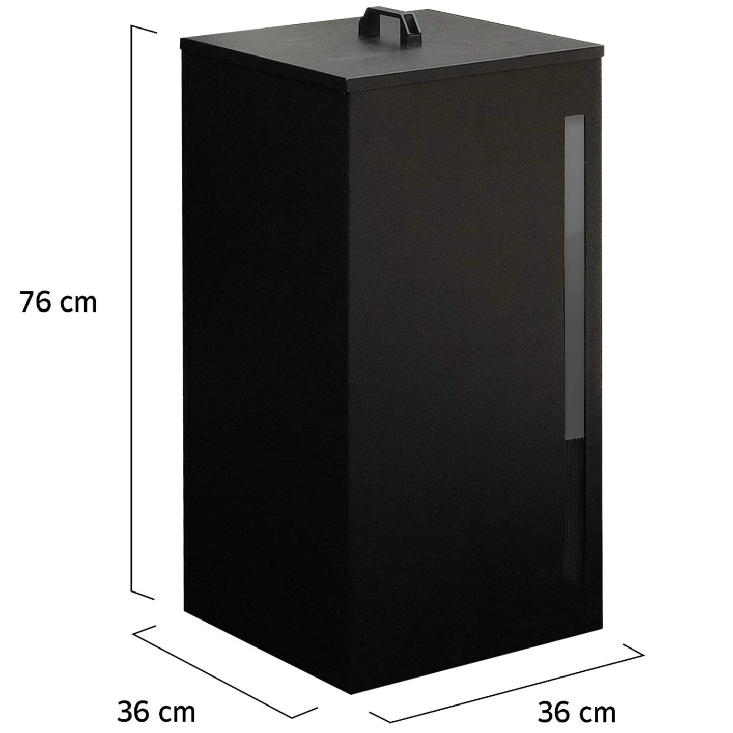 IDMARKET - Réservoir à granulés 45 kg noir rangement à pellets 36 x 36 x 76 cm - Image 5