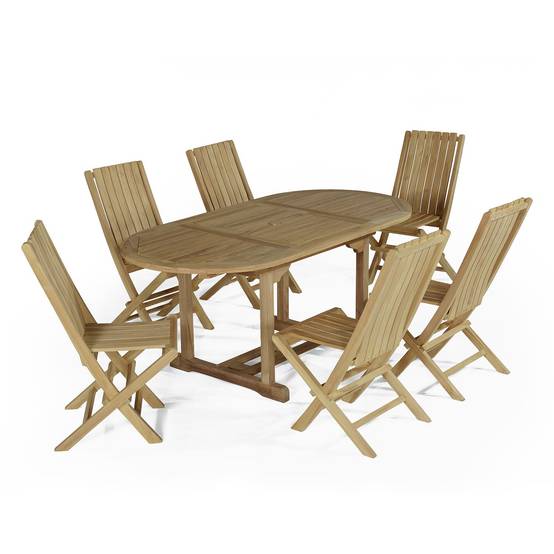 Salon de jardin en teck massif Sirocco, 6 places - TECK'Attitude - Image 1