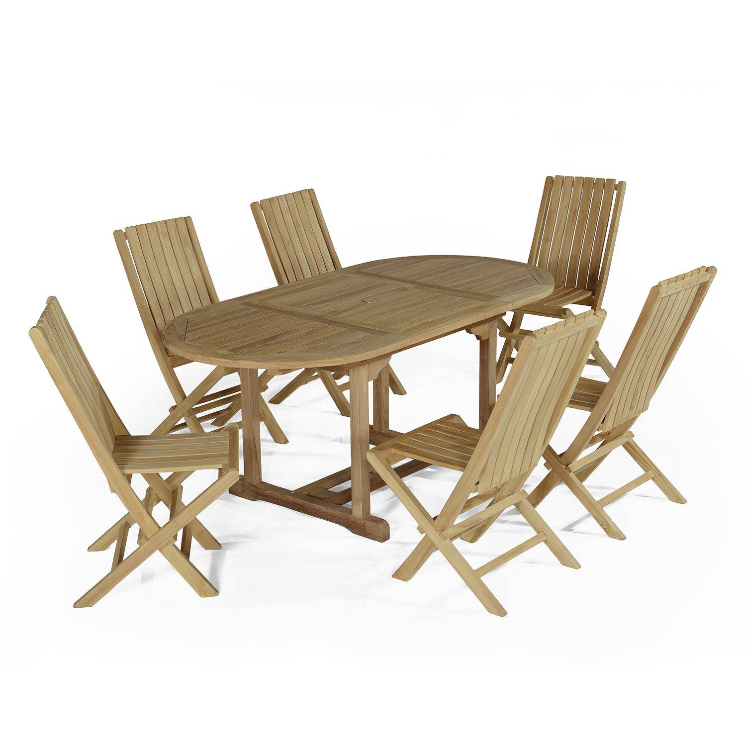 Salon de jardin en teck massif Sirocco, 6 places - TECK'Attitude - Image 1