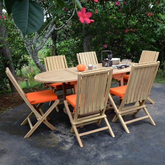 Salon de jardin en teck massif Sirocco, 6 places - TECK'Attitude - Image 2