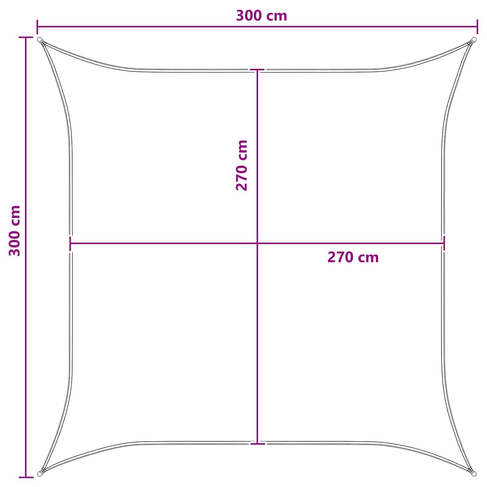 Voile d'ombrage HDPE gris clair et blanc 300 x 300 cm - PANGIVO - Image 7