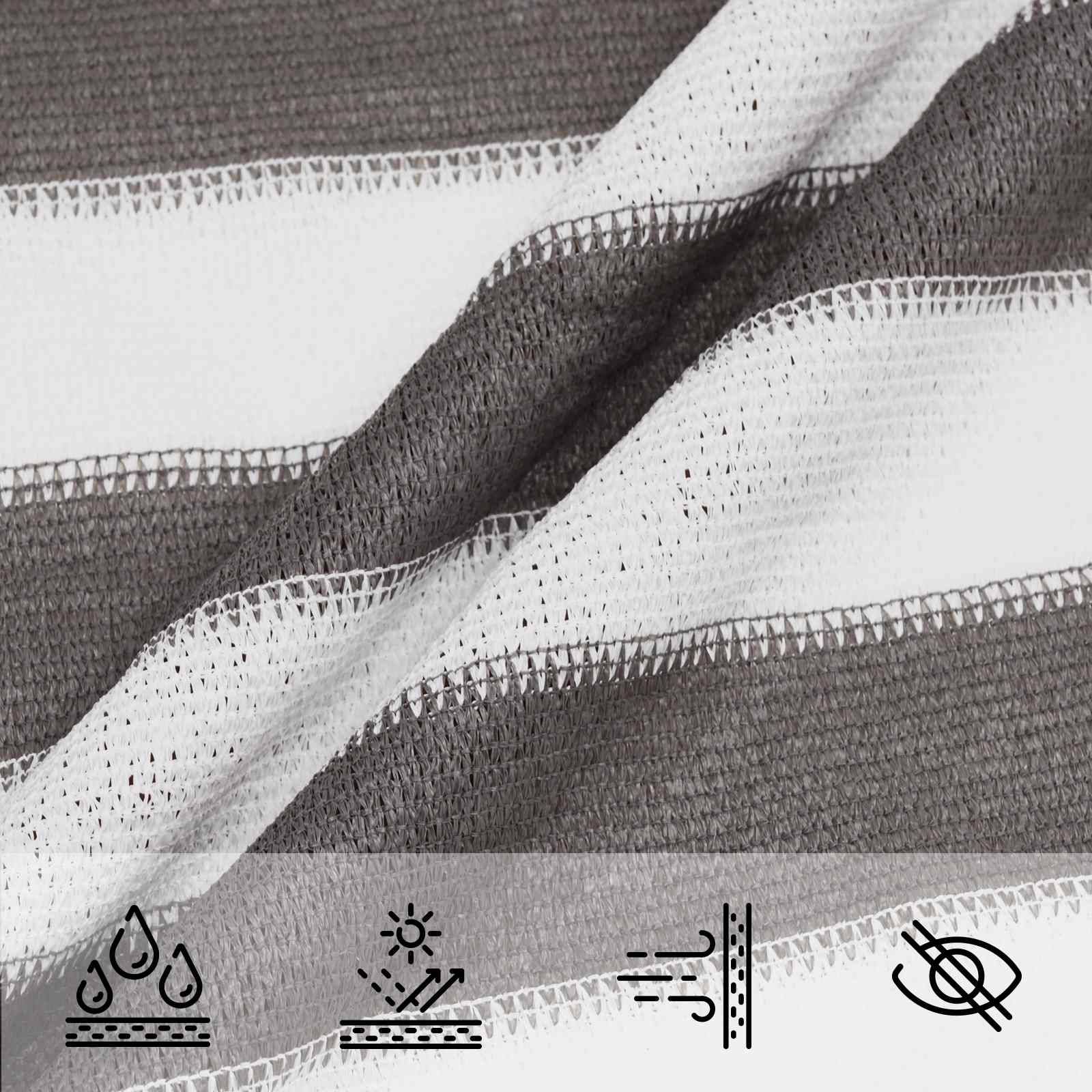 Voile d'ombrage HDPE gris clair et blanc 300 x 300 cm - PANGIVO - Image 3