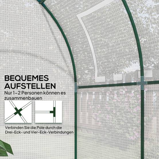 Serre portable acier plastique blanc 180 x 180 x 200 cm - PANGIVO - Image 7