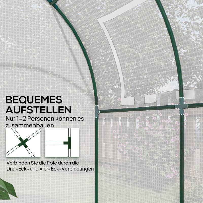 Serre portable acier plastique blanc 180 x 180 x 200 cm - PANGIVO - Image 7