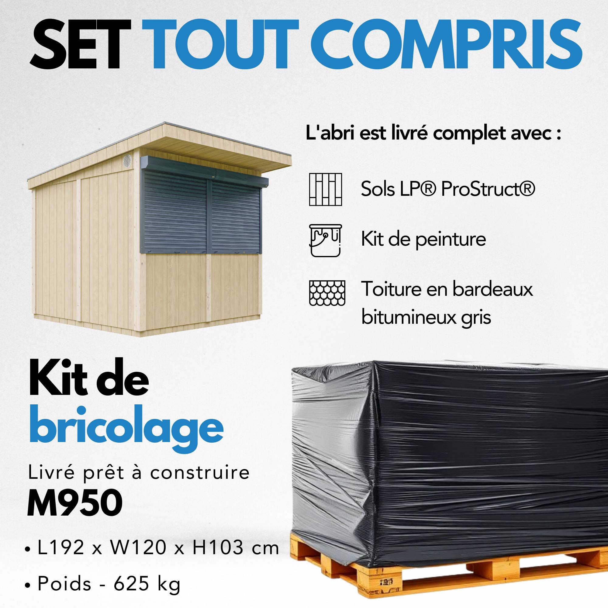 Timbela - Grand stand marché avec comptoir 5,9 m² / H240x248x305 cm - Bar jardin, kiosque extérieur - Abri de Jardin Qualité Premium - Timbela M950-TERRA BROWN - Image 10