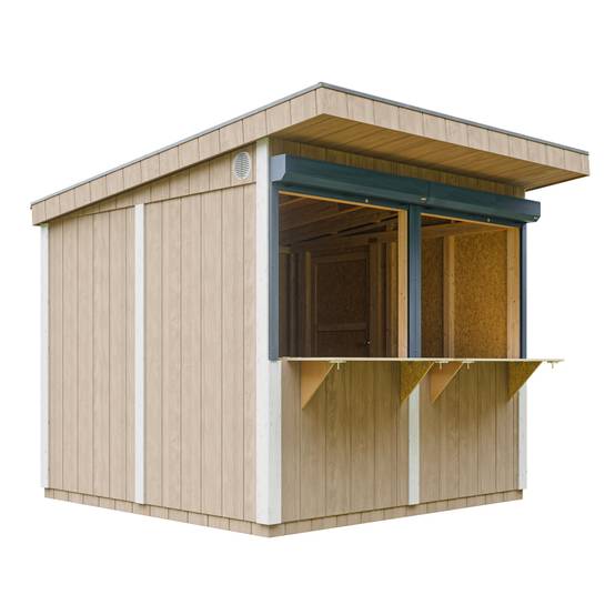 Timbela - Grand stand marché avec comptoir 5,9 m² / H240x248x305 cm - Bar jardin, kiosque extérieur - Abri de Jardin Qualité Premium - Timbela M950-TERRA BROWN - Image 2