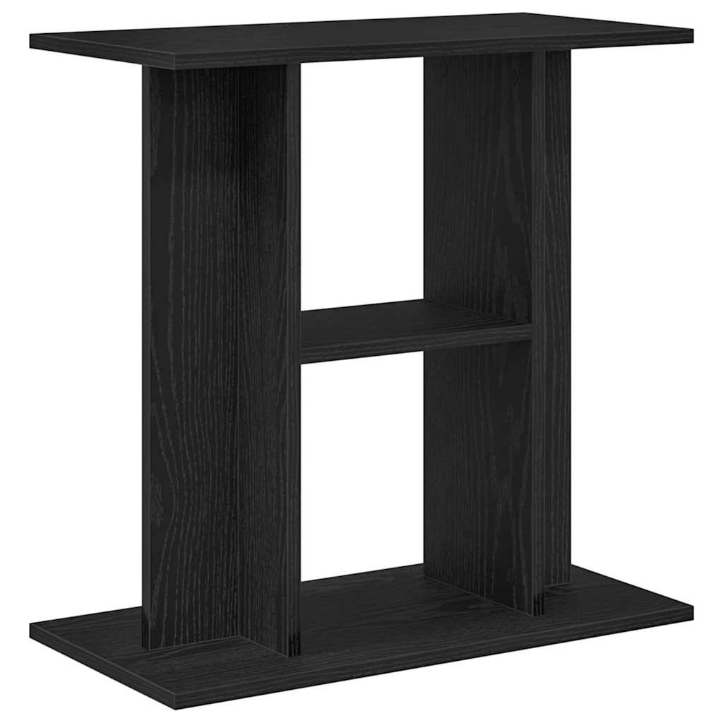 Support d'aquarium compact Chêne Noir avec 3 Niveaux de Rangement 60x30x60 cm - ComfortXL Outdoor Living - Image 2