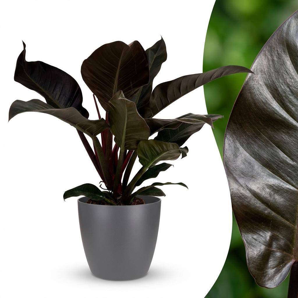 Philodendron Imperial Red - Pot de 19cm - Hauteur 60cm - Gris - Plantes d'intérieur - Image 2