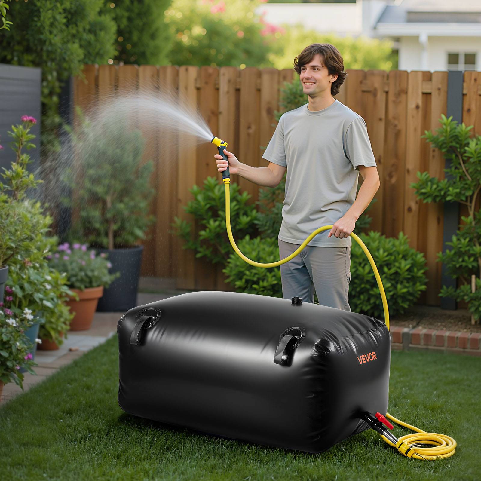 Vevor - VEVOR Réservoir d'Eau Souple Vessie de Stockage Eau Pliable en PVC 240 L Noir - Image 8