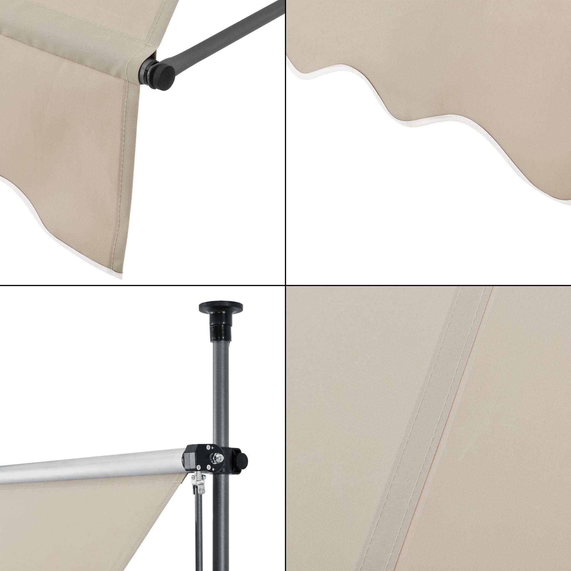 Pro.Tec - Store Banne Manuel Auvent Téléscopique 400 x 120 x 220-309 cm Sable  [pro.tec] - Image 6